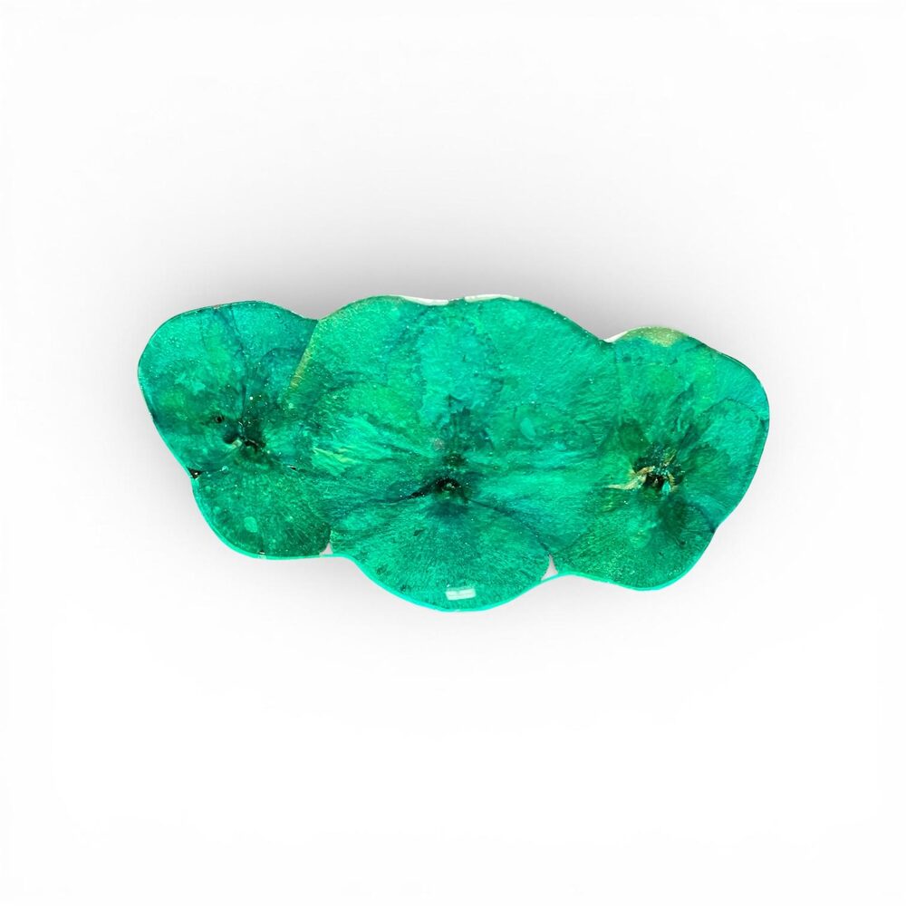 Green flower hair clip