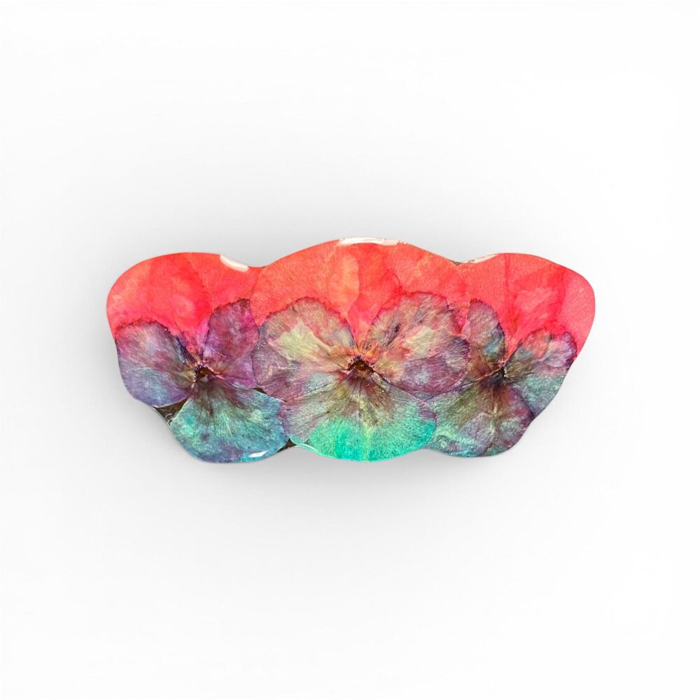 Multicolour flower hair clip